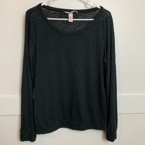 Victoria's Secret Black Sheer Lightweight Scoop Neck Sweater